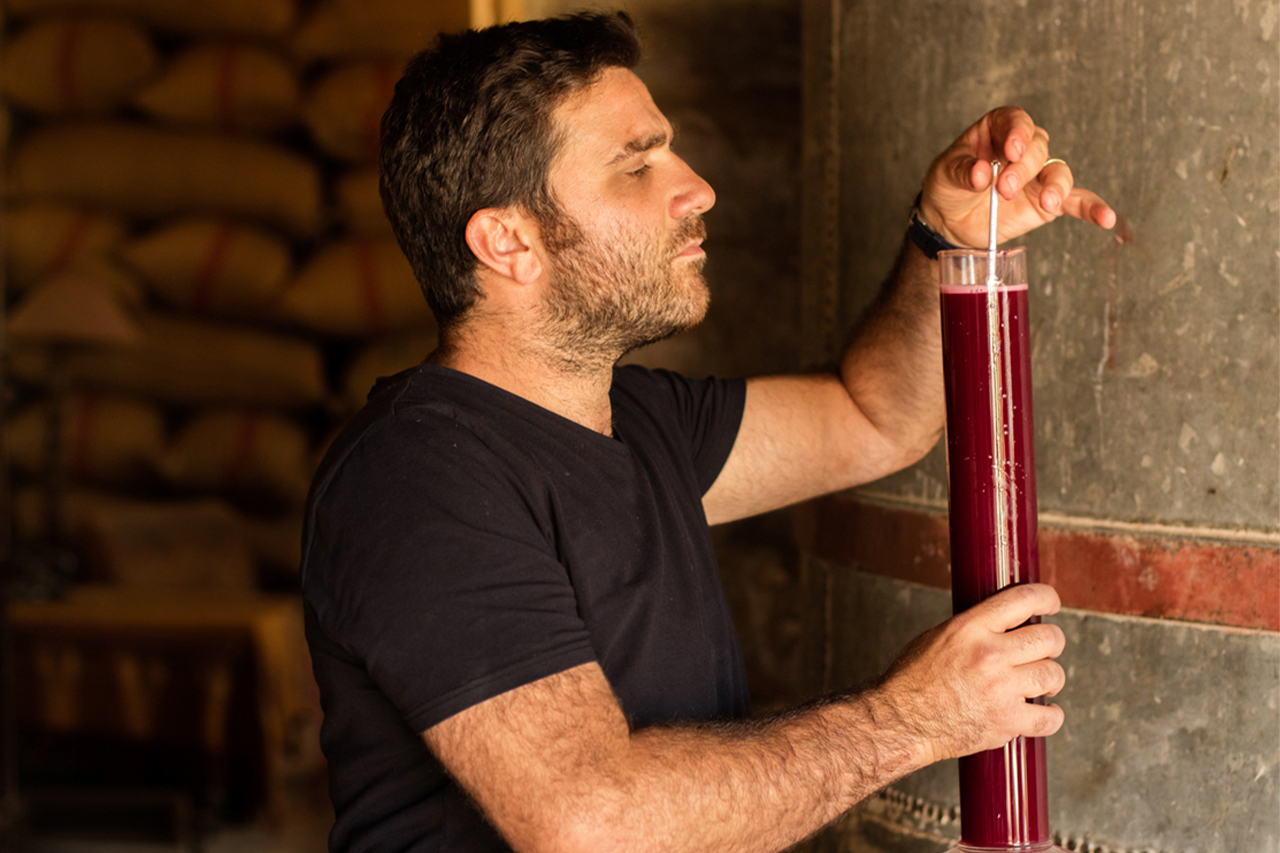 Most days you will find Faouzzi in a t-shirt, jeans, and work boots - all fitting for a working vigneron. 
